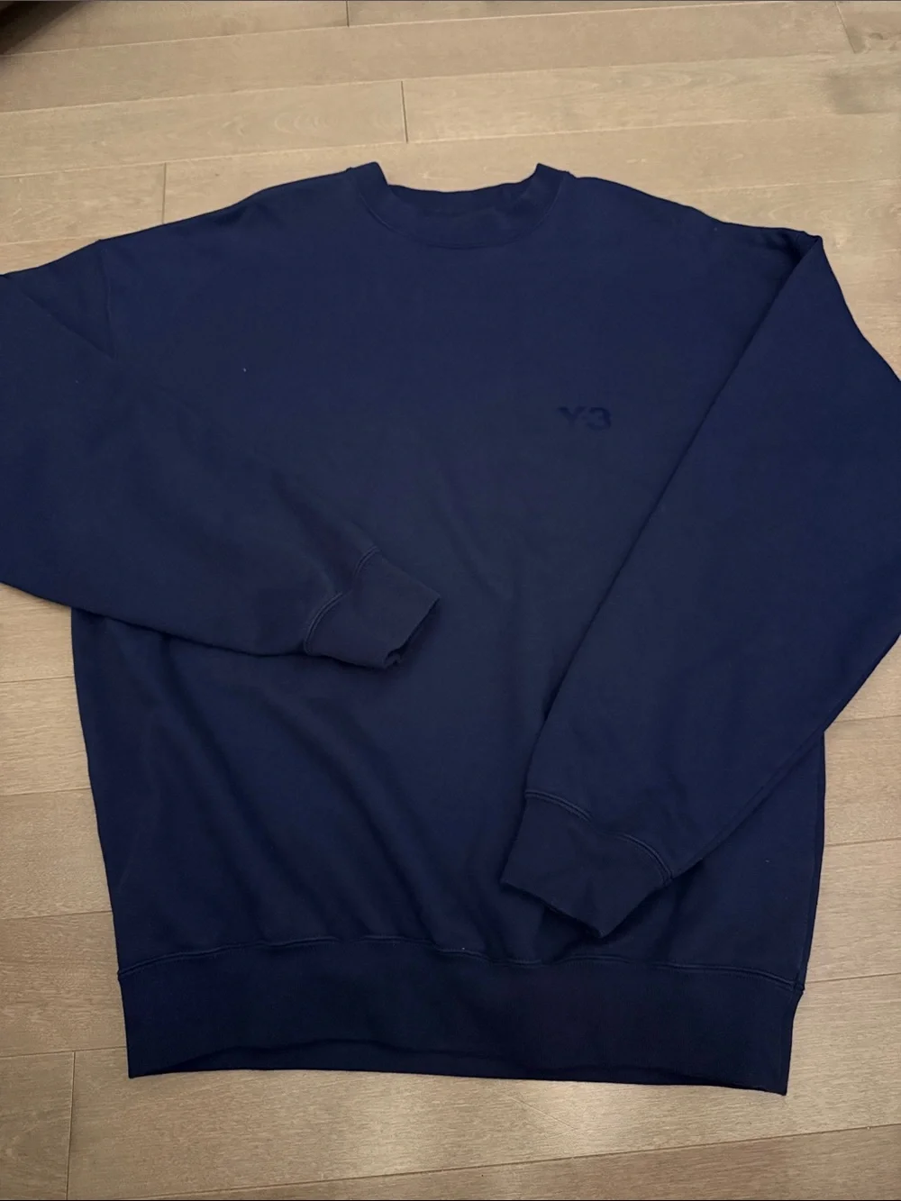 adidas Y-3 Men's Navy Crewneck Sweatshirt - Y3 Logo